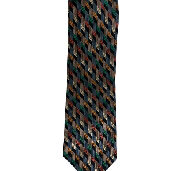 Pierre Balmain Couture 100% Silk Necktie Multicolor Geometric Woven Tie - Picture 3 of 6